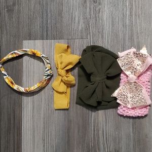 Baby headbands baby bows set of 4